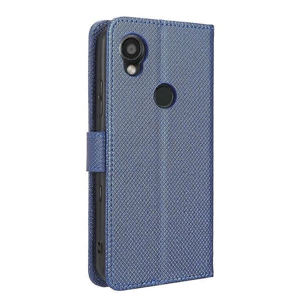 För Kyocera Digno SX3 KYG02 Diamanttextur Läder Telefonfodral Blue