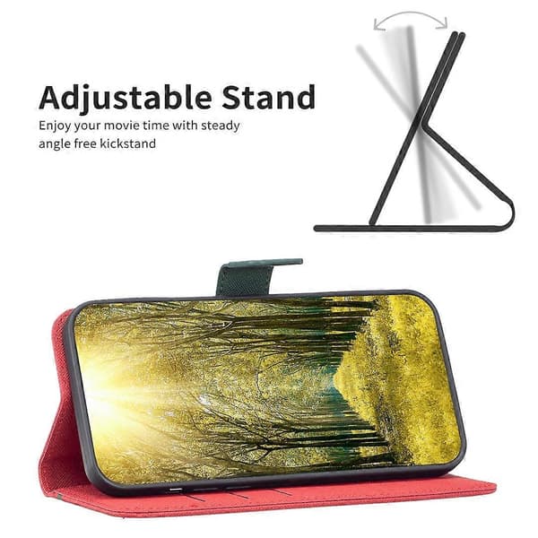 Til Nothing Phone 1 BF13 Farvematchende Kryds Tekstur Læder Telefoncover Red