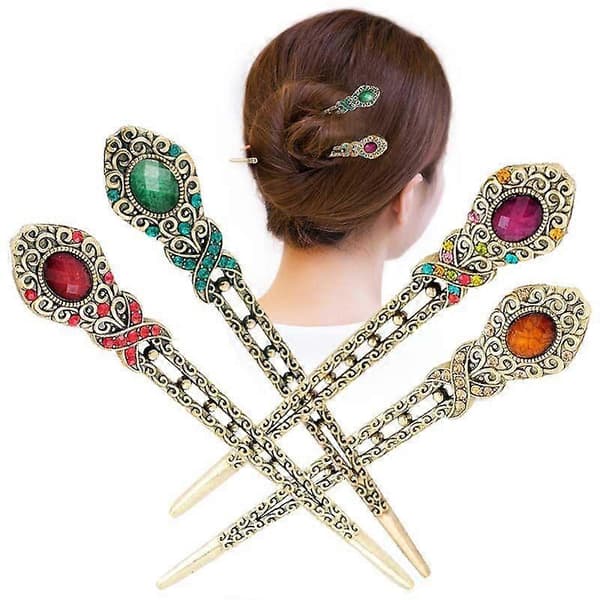 Hårpinner 5 stk. Gamle dusk hodeplagg Retro Rhinestone hårpinner Flettet hårtilbehør[ls]