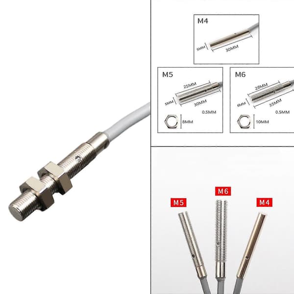 24V DC 3-leder induktiv nærhetssensorbryter M5 PNP