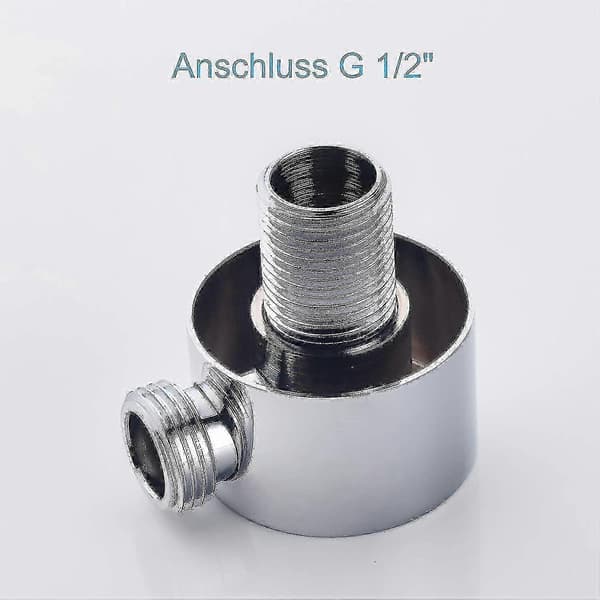 Rund Slangeforbinder - Krom Vægforbindelsesalbue - Messing - Universal - 1/2\" - Sandfitting - Brusevægfitting Edition Ab[ls] 5 5