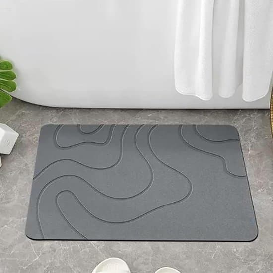 Baderomsmatte - Absorberende matte av kiselgurstein - Dusjmatte av kiselgurstein - Sklisikker - Hurtigtørkende - For baderomsgulv 15,7x23,6—ls