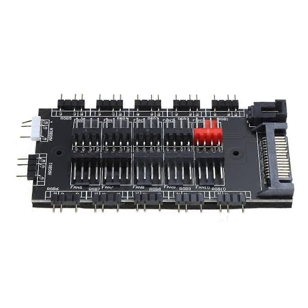 PWM FAN+ARGB LED 2 i 1 Sync Hub Trådløs Controller 1 til 10 Splitter 5V 3PIN—ls