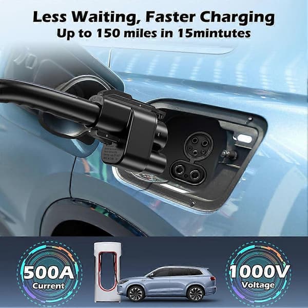 NACS til CCS elbiladapter med interlock 500 ampere / 1000V for Tesla Superchargers CCS1 hurtiglading