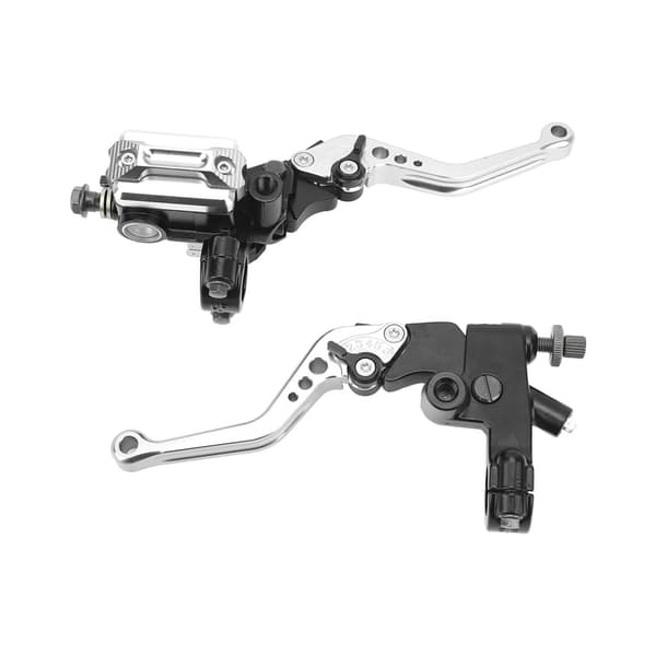 7 8 tums motorcykel broms huvudcylinder spak styre kit med reservoar kolfiber handskydd silver