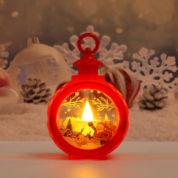 Juldekorationsaccessoarer LED liten rund lampa bärbar