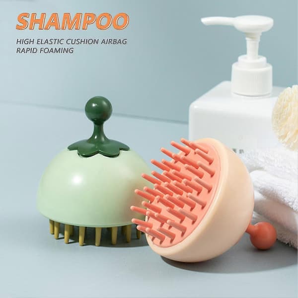Husholdningsshampoo-kam Multifunktionel hårbørste til hovedbundsmassage Shampoo-børste massagehovedbørste hovedgriber[ls] orange