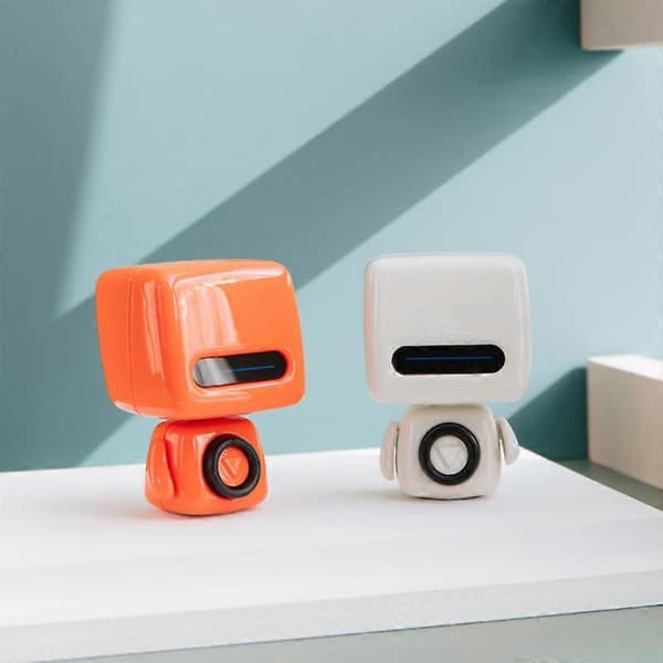 Utsökt robot bluetooth-högtalare mini söt bärbar liten stålkanon trådlös högtalare[ls] Silver