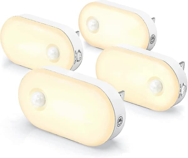 Natlys med stik, klart bevægelsessensor natlys (120 lumen),...—ls