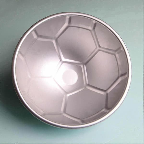 3D Fodboldkageform 8 tommer, Halvkugle Bageform i Aluminiumslegering til Fødselsdagsfest—ls Silver
