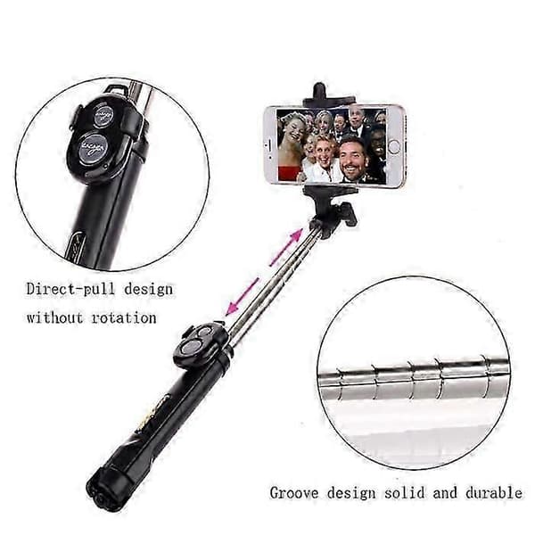 Bluetooth Selfie Stick Stativ med Fjernkontroll for iPhone og Samsung