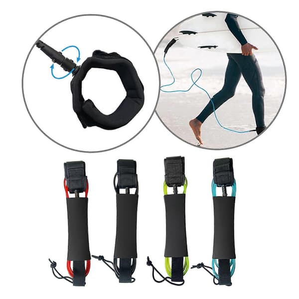 Stå opp padlebrett-leash Surfebrett-leash Erstatning SUP-leash Benstropp for Shortboard, Longboards Blå—ls Blue