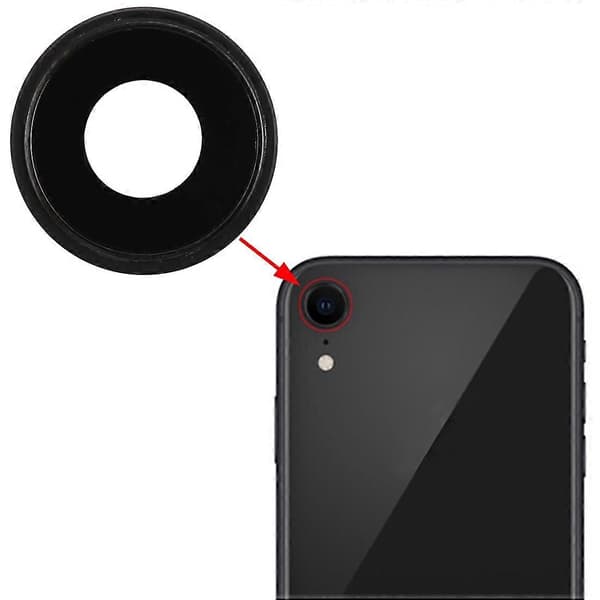 Bagkameraramme med objektivdæksel til iPhone XR Black