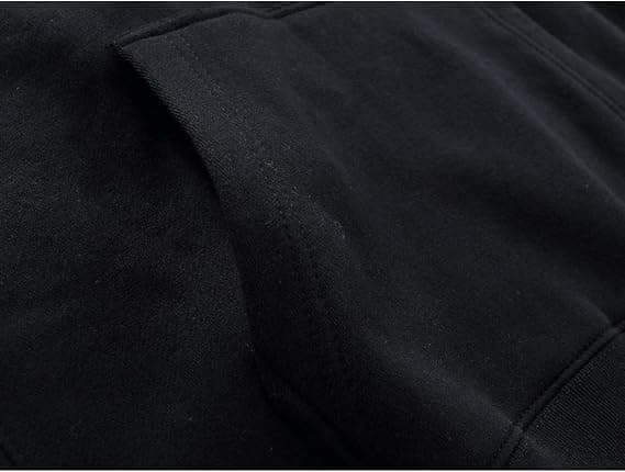 K-Pop Hættetrøje, Efterår og Vinter Fleeceforet, Lange Ærmer, Løs Afslappet Pullover - Sort, Størrelse 11-S S