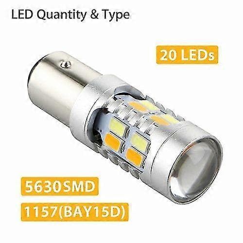 2x 1157 Dobbelt Farve Switchback 5630 6000K Hvid/Gul LED Blinklys Pærer SZRH A-J 5 5 5