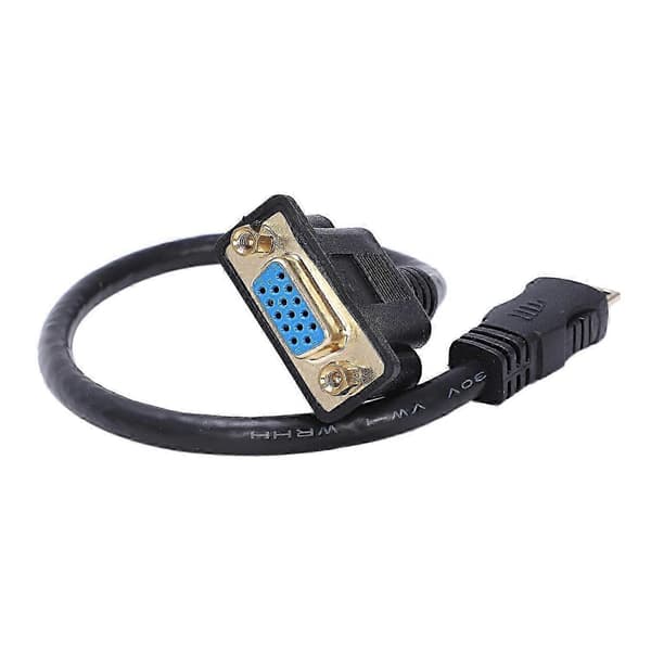 Mini HDMI - VGA M/F-liitinsovitinkaapeli 0,3M 1FT[ls] musta