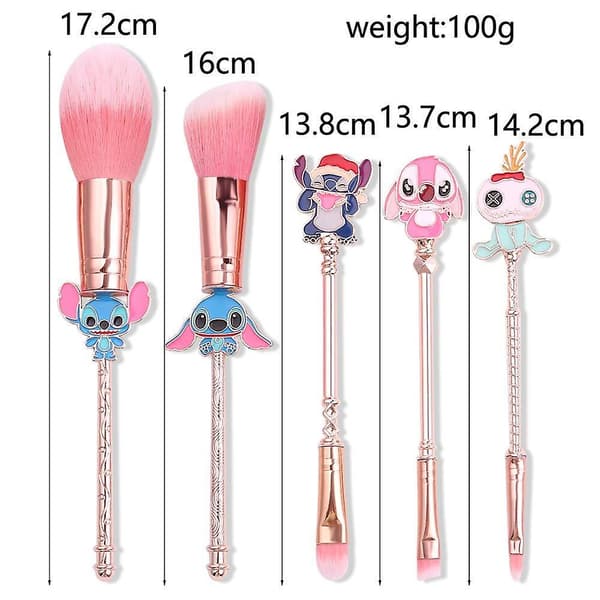 5 stk. Stitch-tema kosmetikbørstesæt, Interstellar Baby Makeupbørster – ls Style1