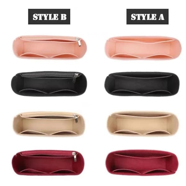 1 stk. Multi-Pocket Bag Organizer for Longchamp Mini Bag Insert Håndveske Fôr Bag rosa black
