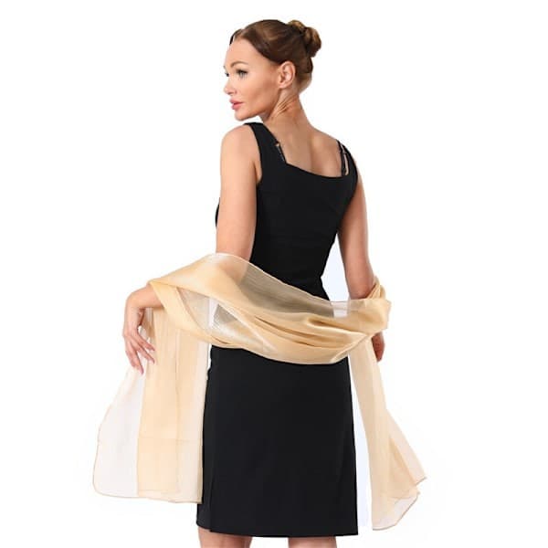 Chiffon Elegant Stola Skjerf til Kjole i Forskjellige Farger Champagne