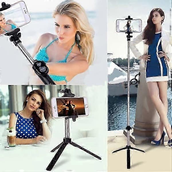 Bluetooth Selfie Stick Stativ med Fjernkontroll for iPhone og Samsung