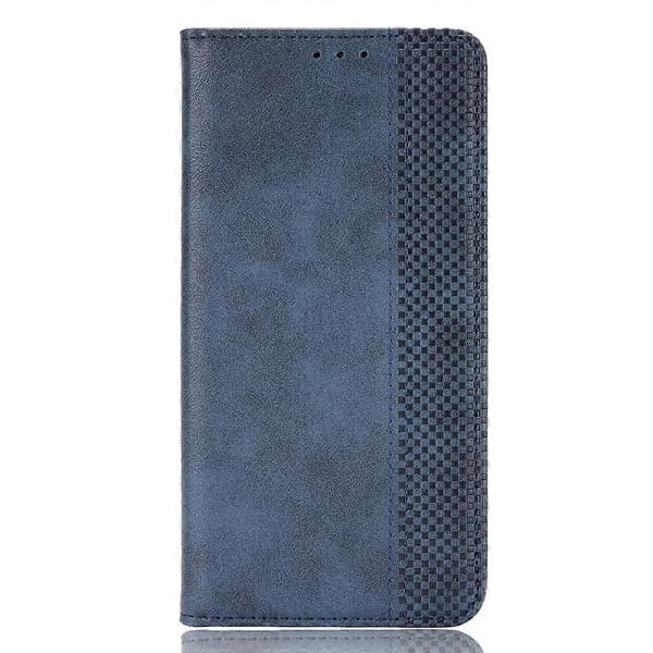 Til Sharp Aquos R7 Magnetisk Spænde Retro Tekstur Læder Telefoncover Blue