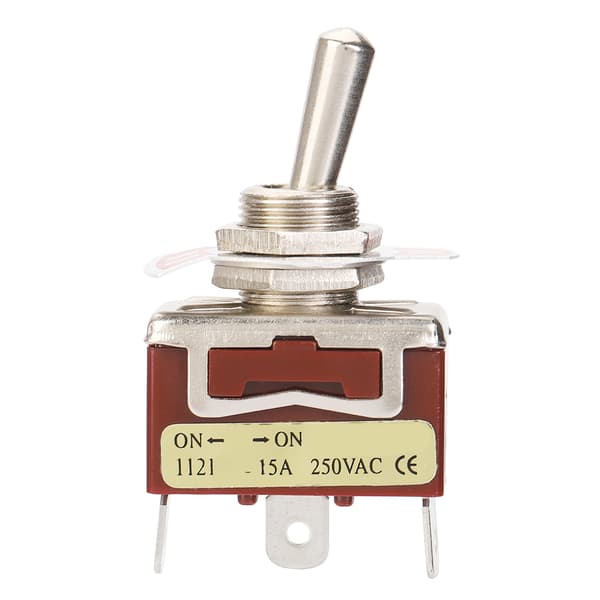 5 stk. ON SPDT vippebryter 12 mm 3 pinner 2 posisjoner 15A 250V