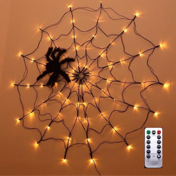 Diameter Solar Spider Web Lights 60LED 8Mode Spider Net Lights Til Fest Have Bar Spøgelseshus Indretning 1