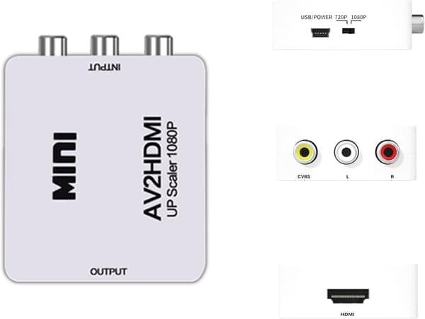 RCA AV til HDMI-omformer / -adapter 1080P Universal Svart