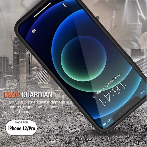 Batterideksel til iPhone 12/12 Pro, [Oppgradert versjon] 6800 mAh oppladbart deksel (svart)—ls