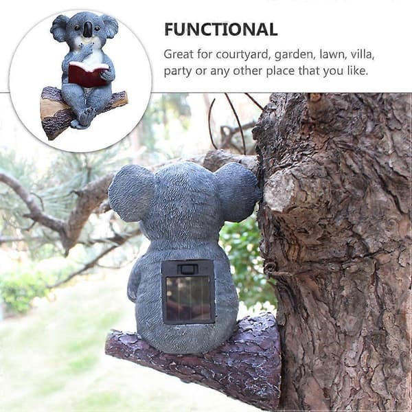 Koala Hagelampe Harpiks Dekorativ Solcellelampe for Dekor 3 stk—ls