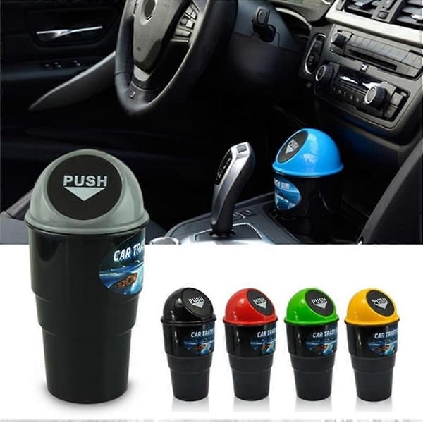 Bil Søppel Mini Avfallsbeholder Organizer Holder Bilinteriør Tilbehør—ls black