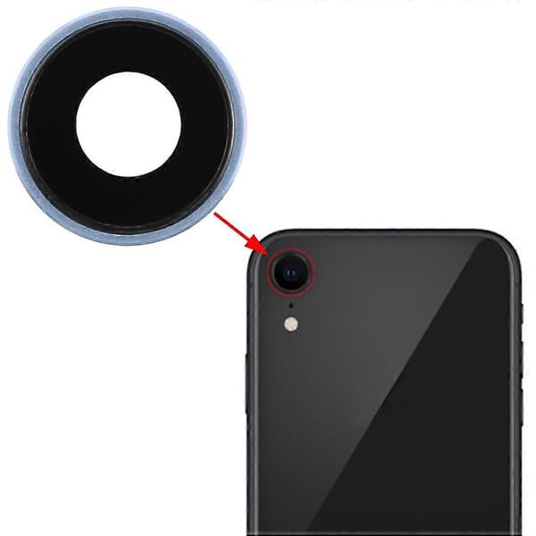 Bagkameraramme med objektivdæksel til iPhone XR Blue