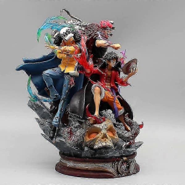 One Piece Animefigurer Luffy Kid Law 22cm Actionfigur Gk Pvc Statue Modell Dukker Samleobjekter Romdekorasjon Pyntleker No Box