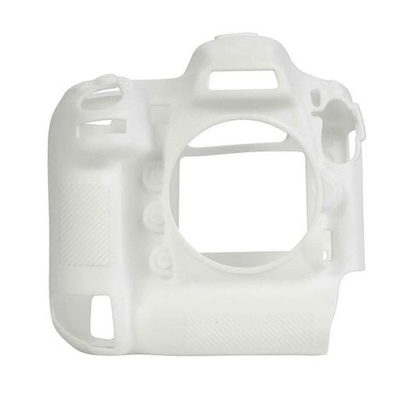 Litchi tekstur blød silikone kamera beskyttelsesetui til Nikon D5 White