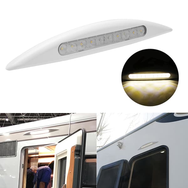 12V 5W Bil LED Vanntett Utendørs Veranda Markiselampe Gult Lys Hvit
