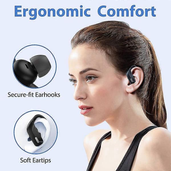 Sport Bluetooth-headset med strömdisplay stereo vattentät öronmonterad äkta trådlös