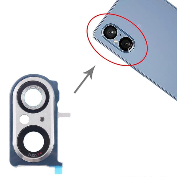 For Sony Xperia 5 V KOMPATIBEL Kameradeksel Silver