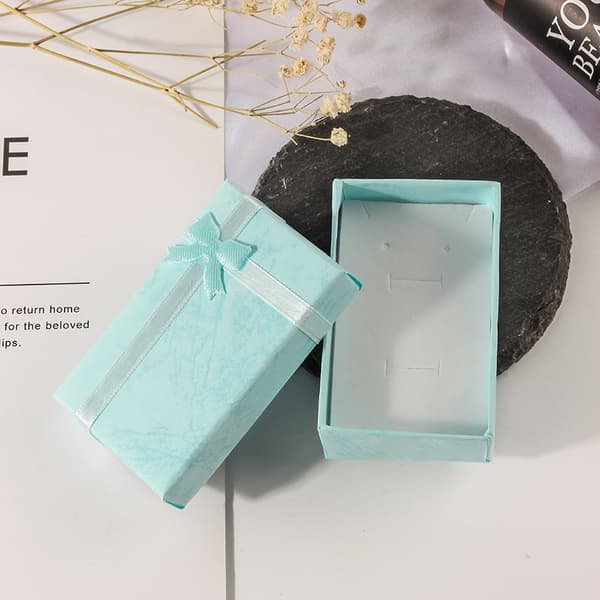 5x8cm Smyckeskrin, Tillbehörslåda, Ringask, Örhängesask, Hängsmyckesask, Halsbandslåda, Presentask - Blå Blue