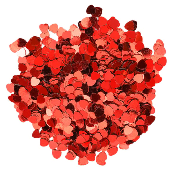 3000 stk hjerteformet konfetti bryllup Valentinsdag paljetter strøssel dekorasjonstilbehør (rød)