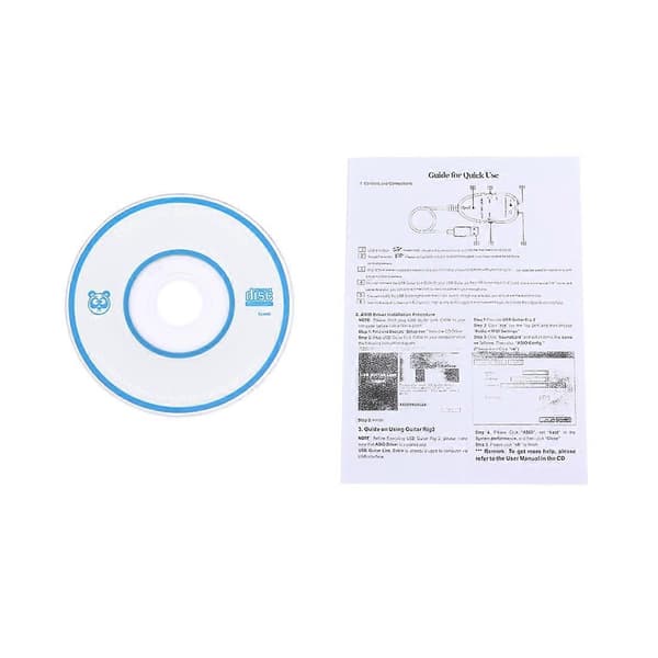 USB-grensesnitt gitarlinkkabel PC / MAC-opptak White