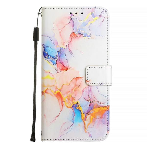 PT003 Marmormönster Flip Läder Telefonfodral Galaxy Marble White For Nothing Phone 2a