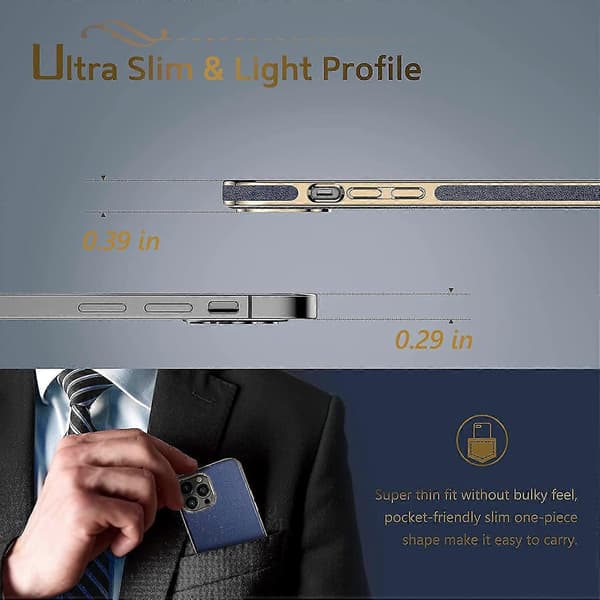 iPhone 13 Pro Max-deksel, Business Slim Classic Cover Menn Marineblå[ls]