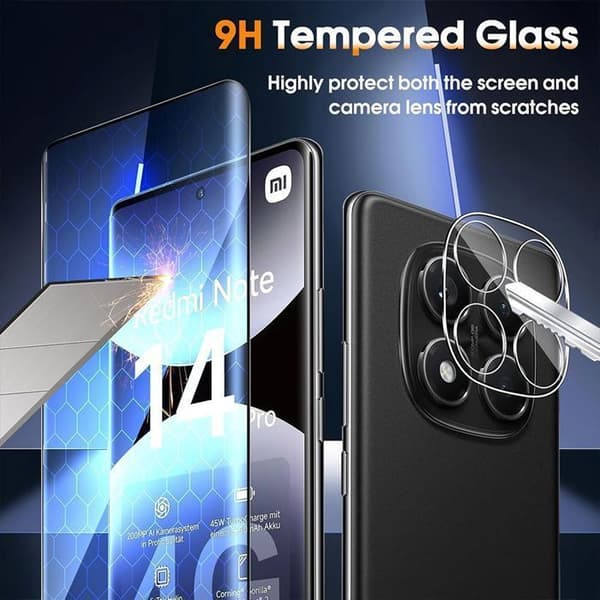 Skyddsglas - Xiaomi - Redmi Note 14 Pro - 2 Härdade Glas - Repellerande - 9H Transparent