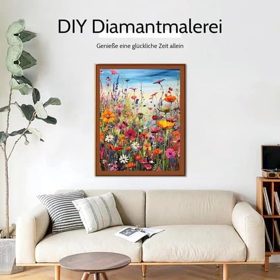 Diamantmaling Blomster Håndverkssett for Voksne 30 x 40 cm—ls