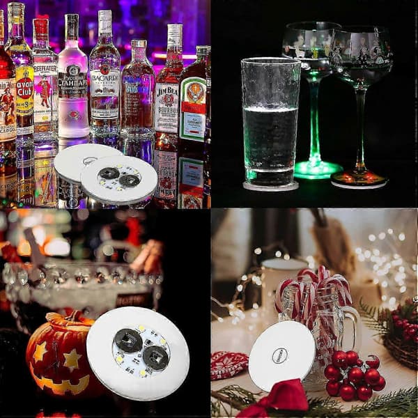 LED-underlägg set om 25 - Lysande underlägg Kompatibel med drycker, spritflaskor, LED-underlägg Kompatibel med kaffe, te, öl, vinflaska
