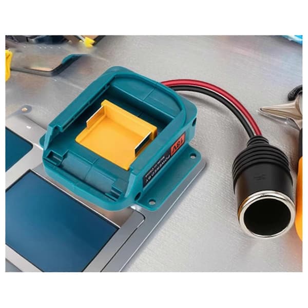 2X 18V til 12V Step Down Strøm Cigarettænder Interface Adapter til Makita 18V Batterikonverter [ls] Blue & black