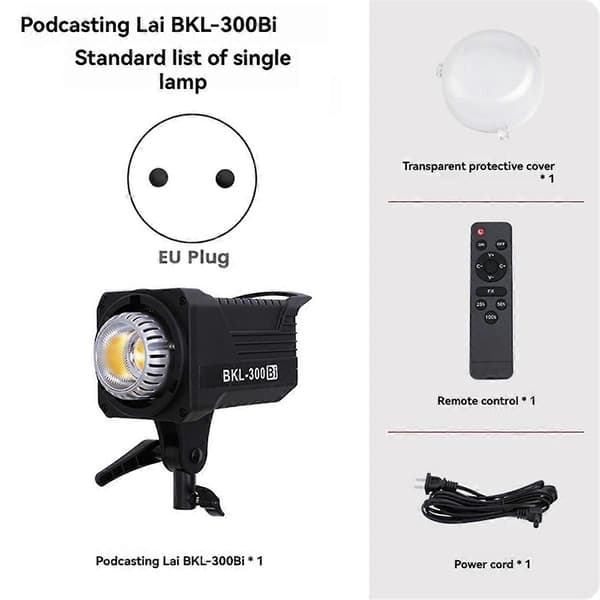 300W Bi-LED videolampe, kontinuerlig LED-belysning EU-stik
