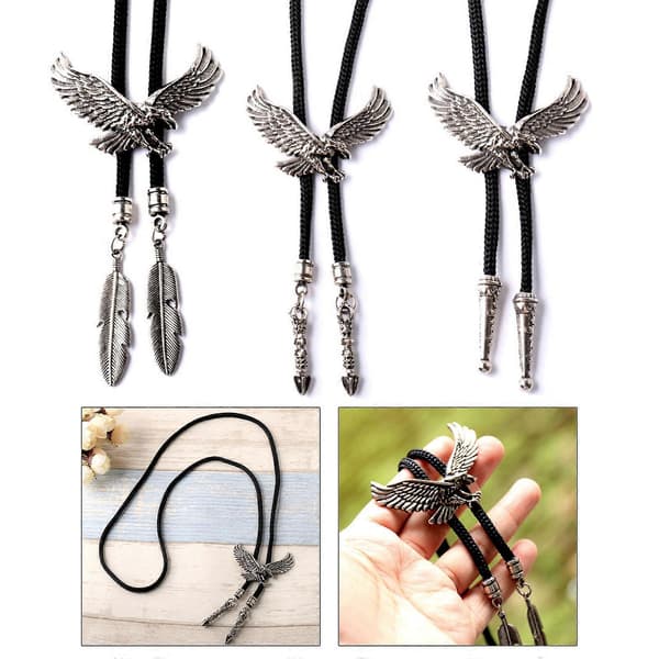 Bolo-slips til mænd Karnevaler Western Halsslips Relief Ørn Spænde Dekorationer Bolo-slips Halloween Tilbehør Halsslips Mænd Kvinder[ls] DCB Eagle Small Patt