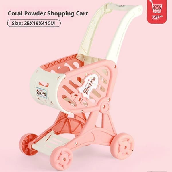 Børnelegetøj Indkøbsvogn Foregive Leg Simulation Trolley Leg Pink