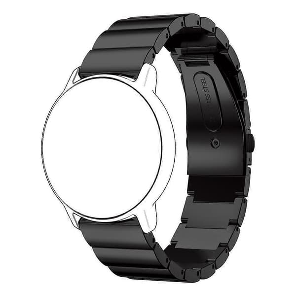 22 mm fladt spænde urrem i rustfrit stål til Huawei Watch GT2e GT2 46 mm (sort) Black